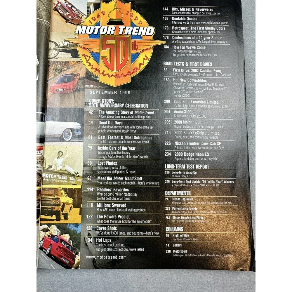 Motor Trend 50th Anniversary‎ Collectors  Edition With Bonus 1949 Premiere Issue